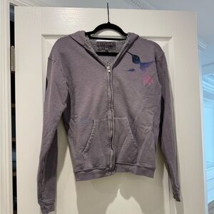 FreeCity Life Nature Love Purple Zip Up Hoodie Size 2